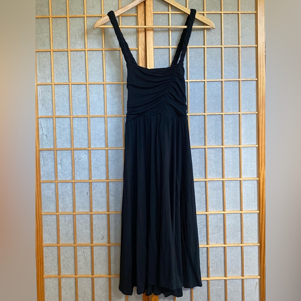 Anthropologie - Black Braided Cross Back Mini Dress - Small